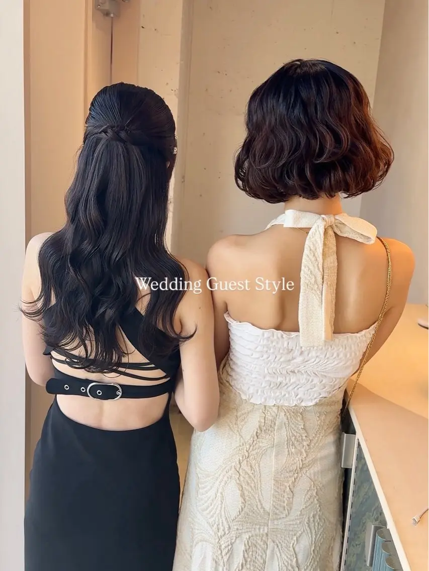 ヘアアレンジ ハーフアップ 結婚式・ブライダル ボブ ヘアセット ヘアセット大募集 ˗ˋˏairiˎˊ˗のヘアスタイル