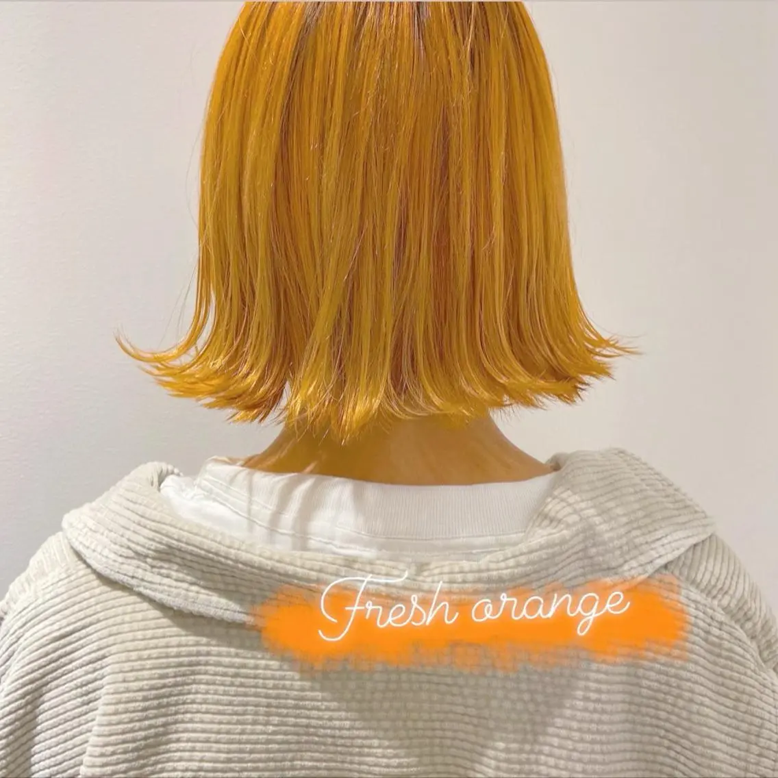 ショート カラー ヘアアレンジ オレンジ 天神レイヤーカット No.1💖マユカのヘアスタイル
