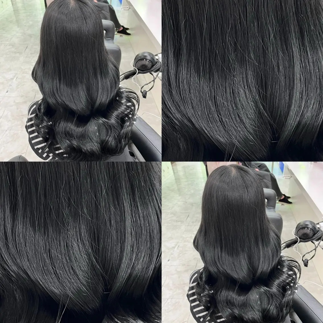 カラー 黒髪 ブルーカラー ブルーブラック 髪質改善 カット ヘアカラー トリートメント ヘッドスパ ヘアセット ブリーチなし特化 美容師💖SAE💖のヘアスタイル