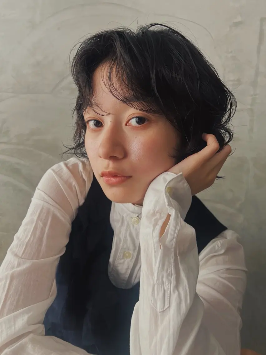 ミディアム カット ナガミ ショウのヘアスタイル