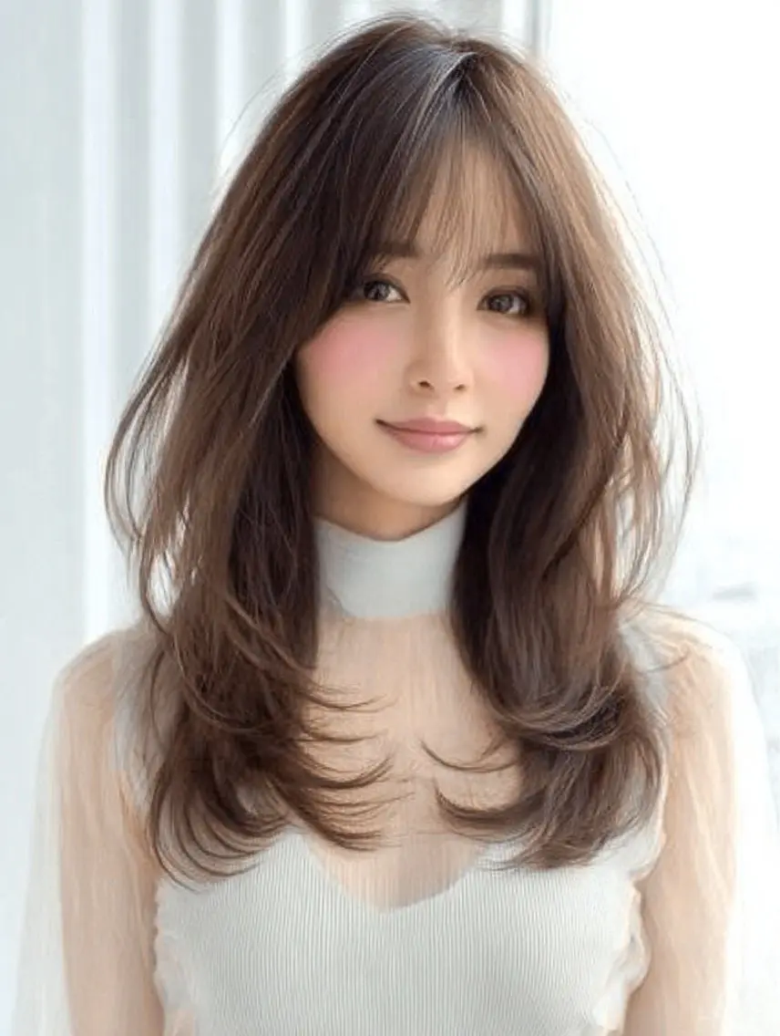 ロング カラー ヘアカラー 🍒モテ暖色カラー × うる艶✧ ゆなのヘアスタイル