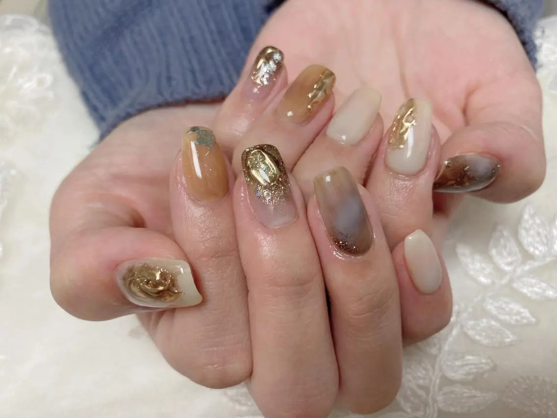 ネイル 持ち込み ニュアンスネイル ALITA 池袋店✨のマツエク・マツパデザイン