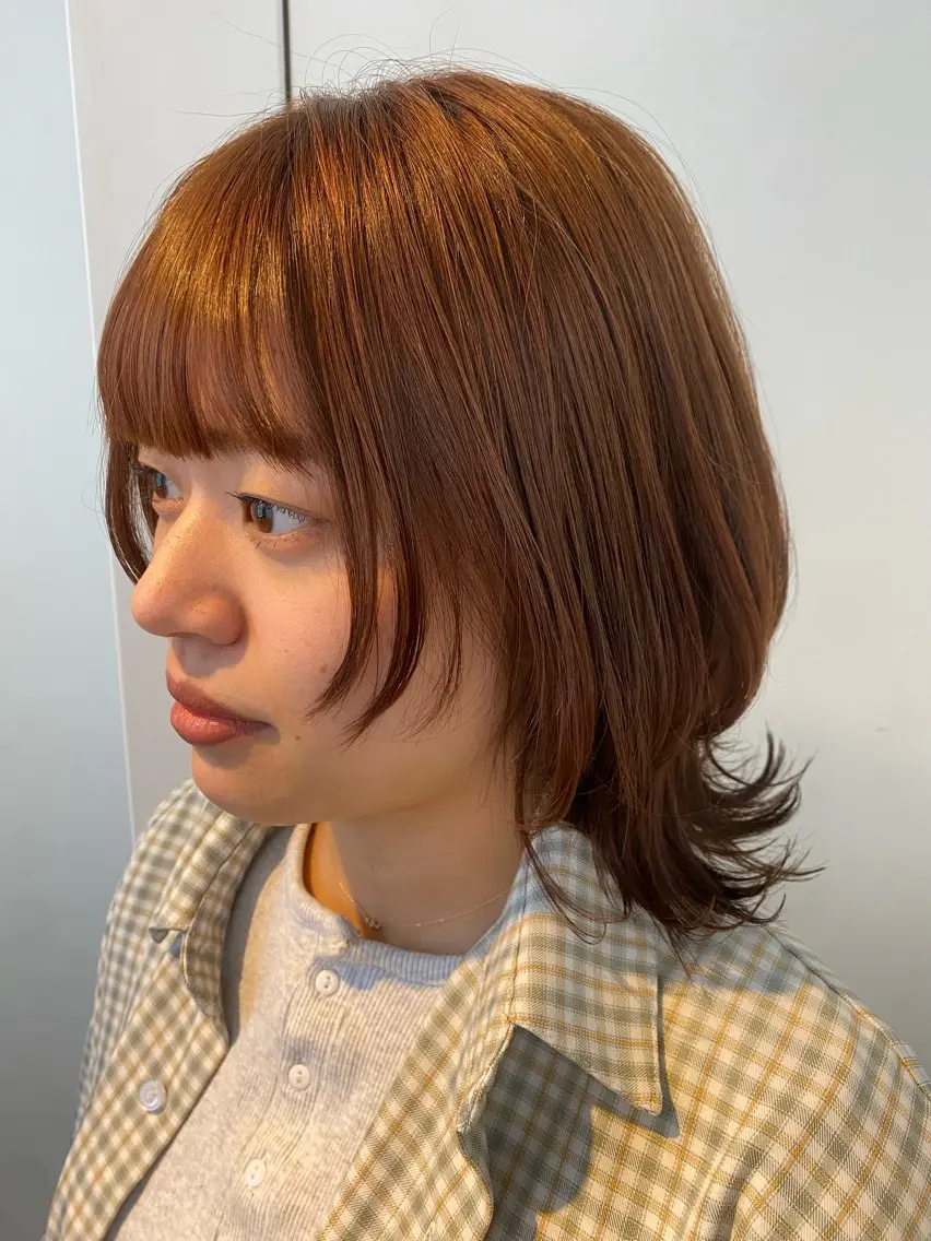 ミディアム ウルフカット カット ヘアカラー トリートメント GINZARay2 風本朱里🐥のヘアスタイル