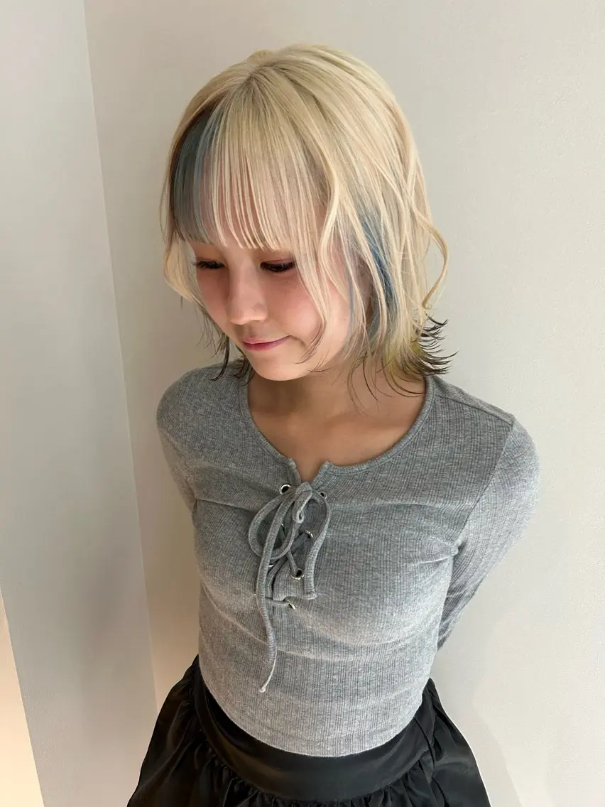 ショート カラー ブロンド カット ヘアカラー ボブ/レイヤー ケンショウのヘアスタイル