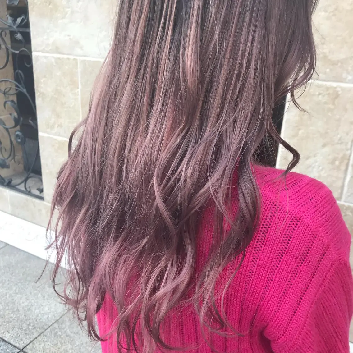 セミロング カラー アッシュ ブリーチ ピンクカラー ピンクアッシュ 平尾 拓也のヘアスタイル