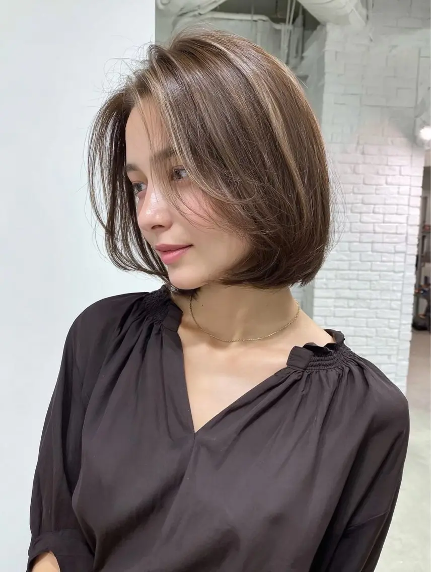 セミロング カット ヘアカラー 大木 光明のヘアスタイル