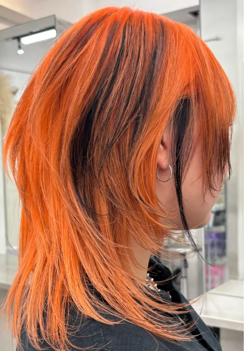 カラー ブリーチ ブロンド オレンジ ✂︎渋谷✂︎ ADITIONのヘアスタイル