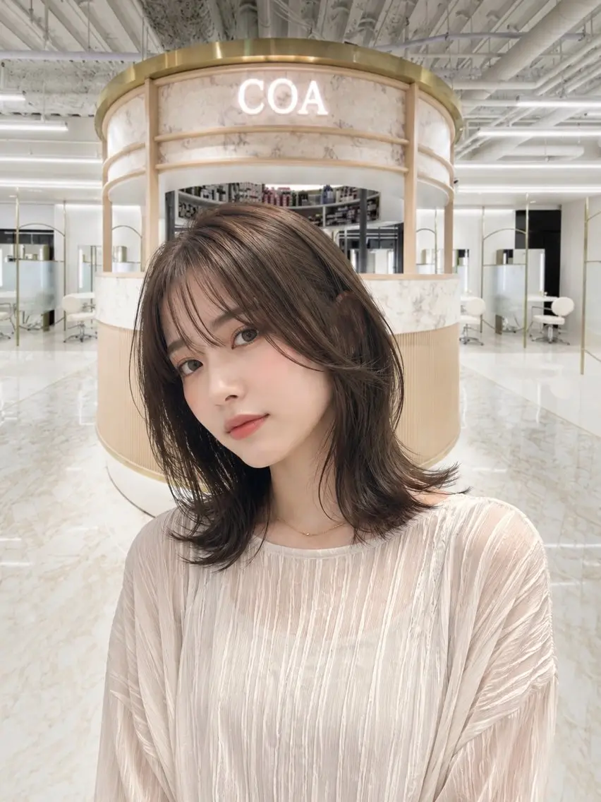 ミディアム カラー ヘアアレンジ ミディアムレイヤー レイヤーカット 今だけ無料カット募集 💫KEISHIのヘアスタイル