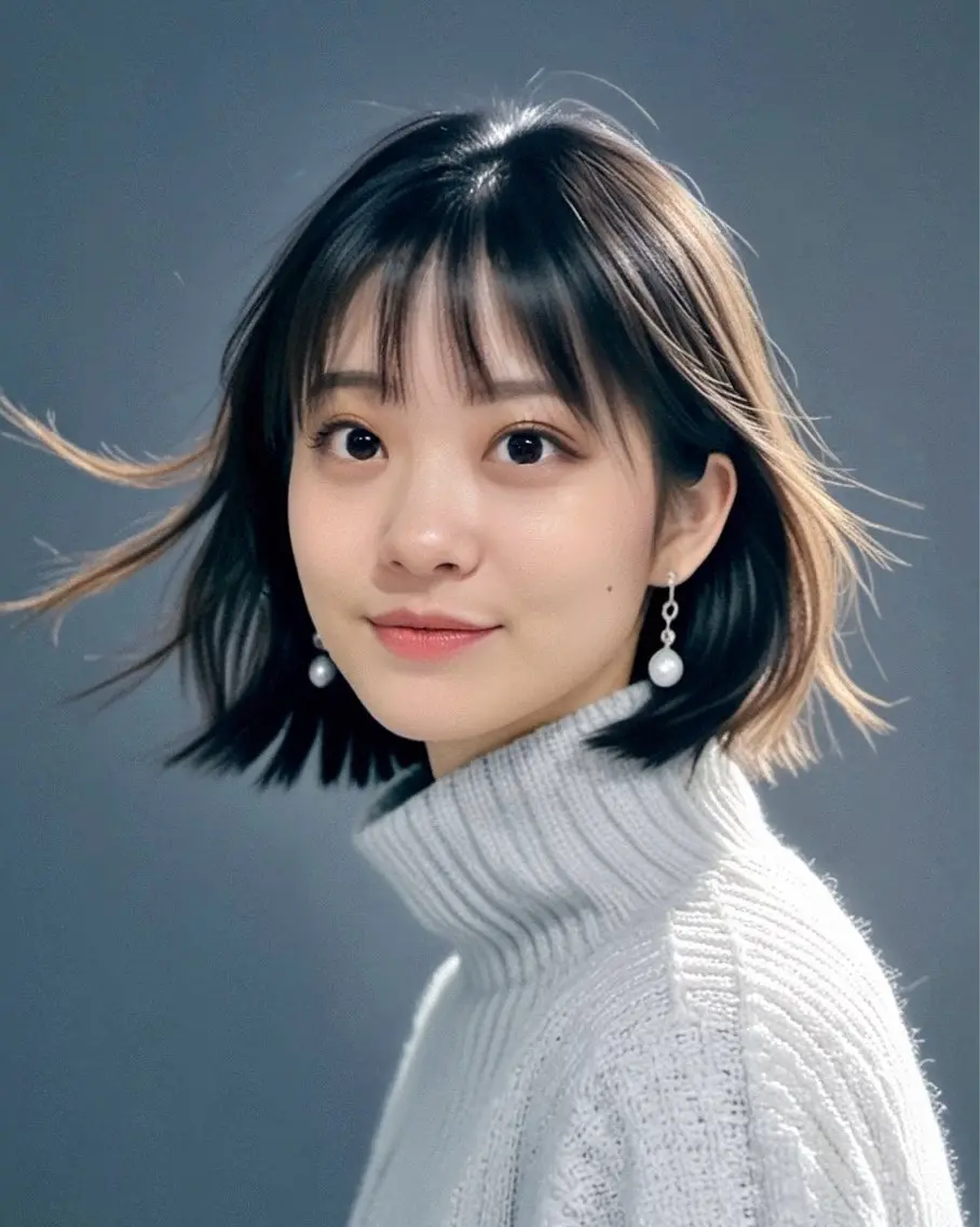 ミディアム カラー ボブレイヤー ボブ 髪質改善 韓国風ヘア レイヤーカット カット ヘアカラー 縮毛矯正 トリートメント uhiyama shotarouのヘアスタイル