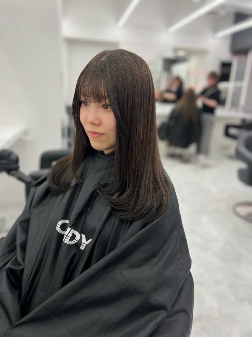 ミディアム カラー 💖似合わせカラー レイヤー💖縮毛矯正のヘアスタイル