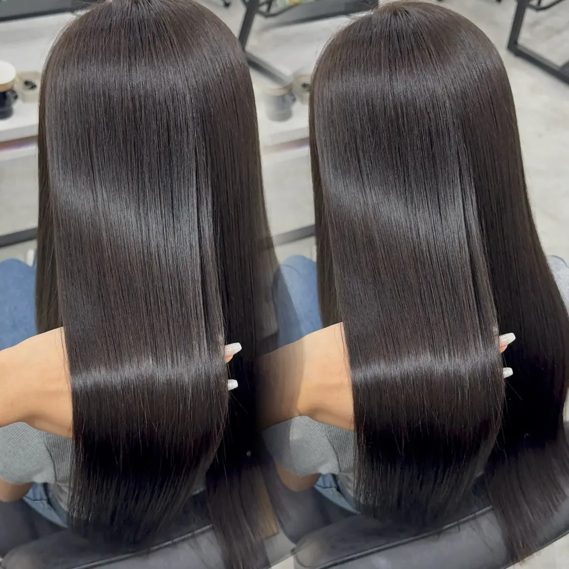 ロング カラー アッシュ アッシュブラウン ベージュカラー 黒髪 ブリーチ 赤み無し柔らかカラー 【梅田】madokaのヘアスタイル