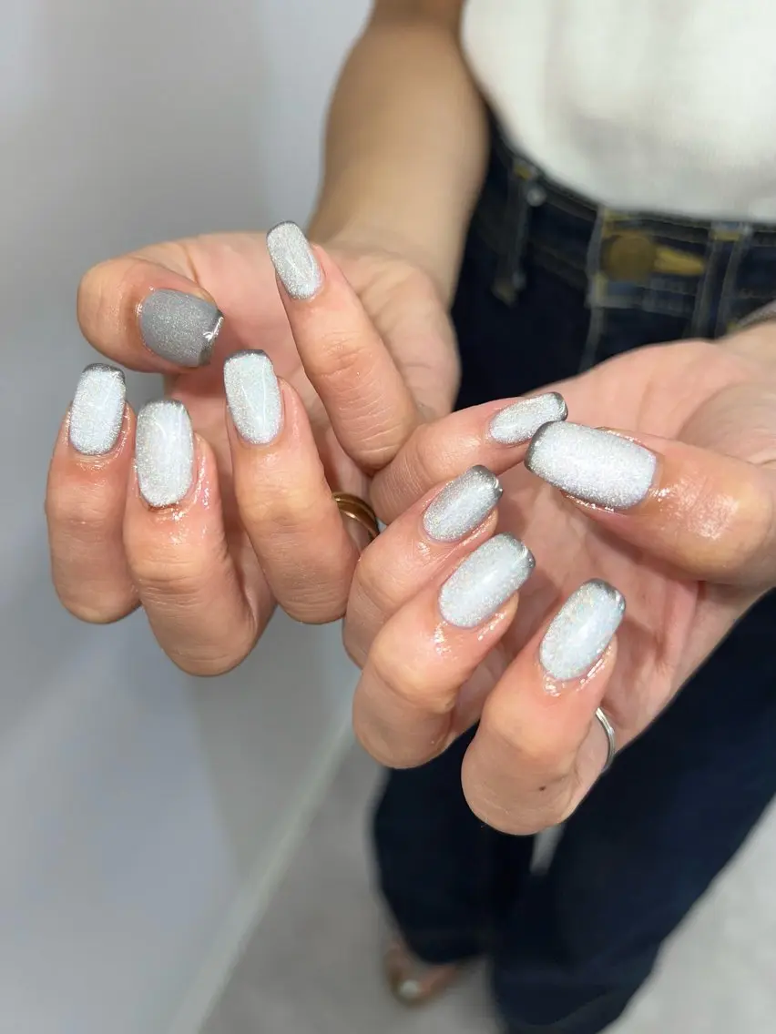 ネイル アートネイル フレンチネイル ジェルネイル 韓国ネイル ミラーネイル ハンドネイル ハンドケア Bana_ Nailのネイルデザイン