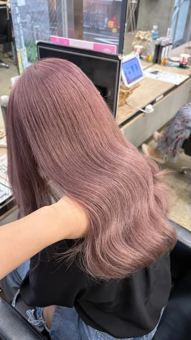 セミロング ピンクラベンダー ヘアカラー girly hair 💗SHINO💗のヘアスタイル