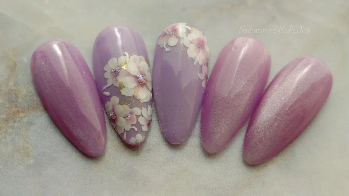 ネイル フラワーネイル PINK PEONY AMIのネイルデザイン