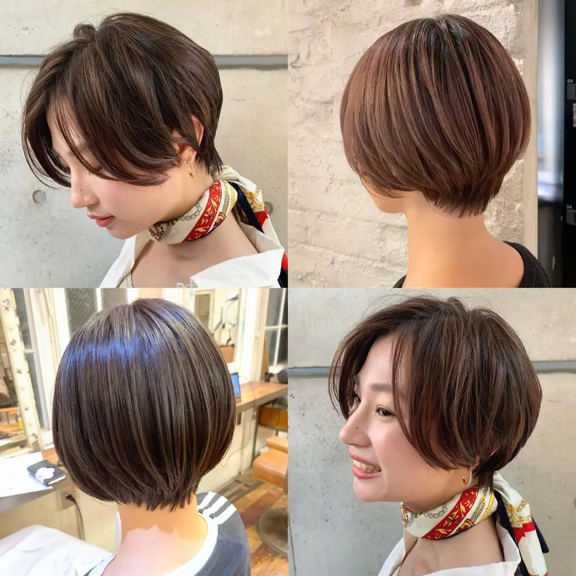 ショート カラー 髪質改善 縮毛矯正/ レイヤー/銀座/本木のヘアスタイル