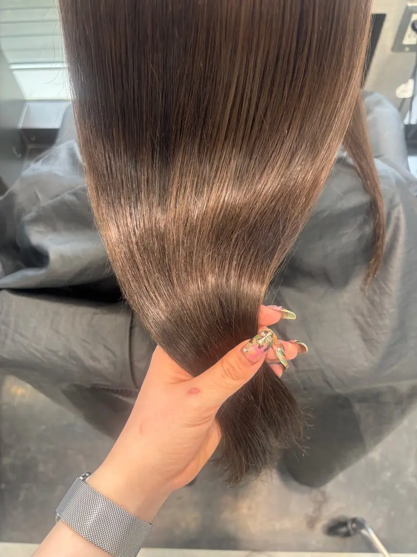 ロング カラー ヘアアレンジ カット ヘアカラー トリートメント ハッシュカット/ ミルクティー/ みうのヘアスタイル