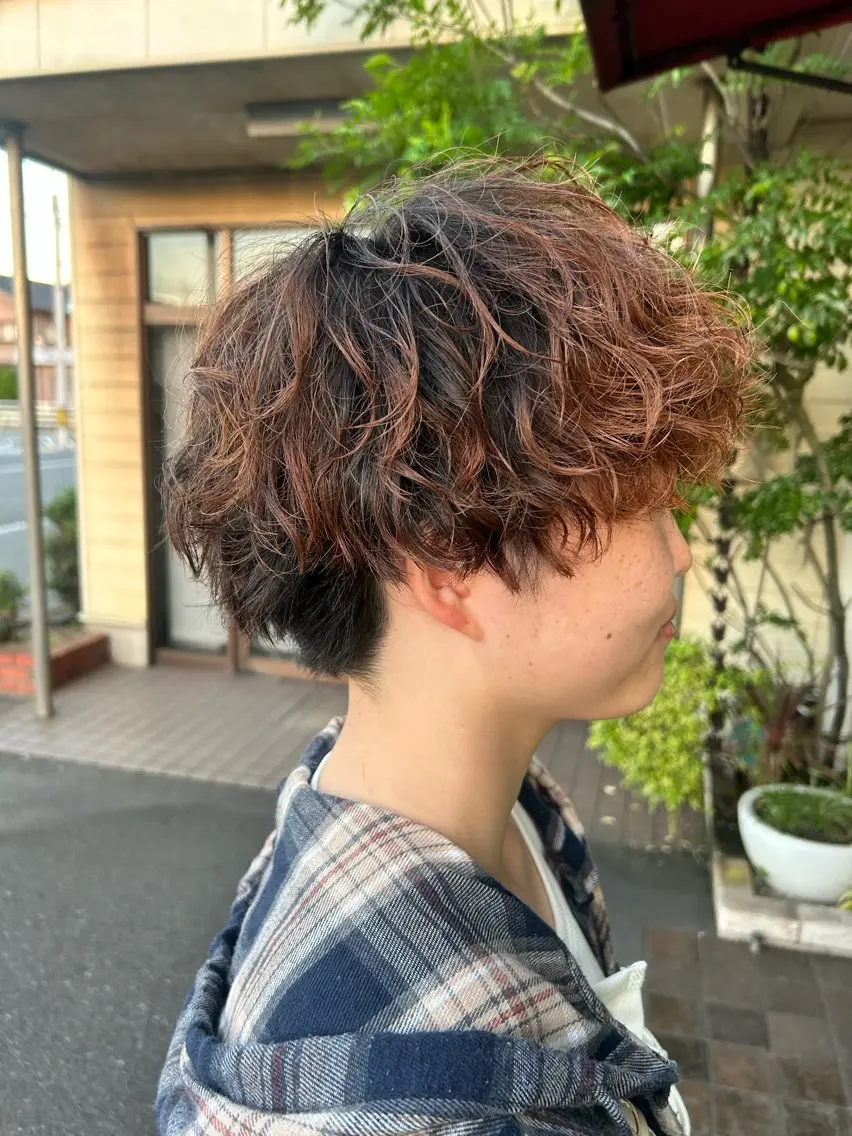 ショート ツイストパーマ 岩浪 志歩のヘアスタイル