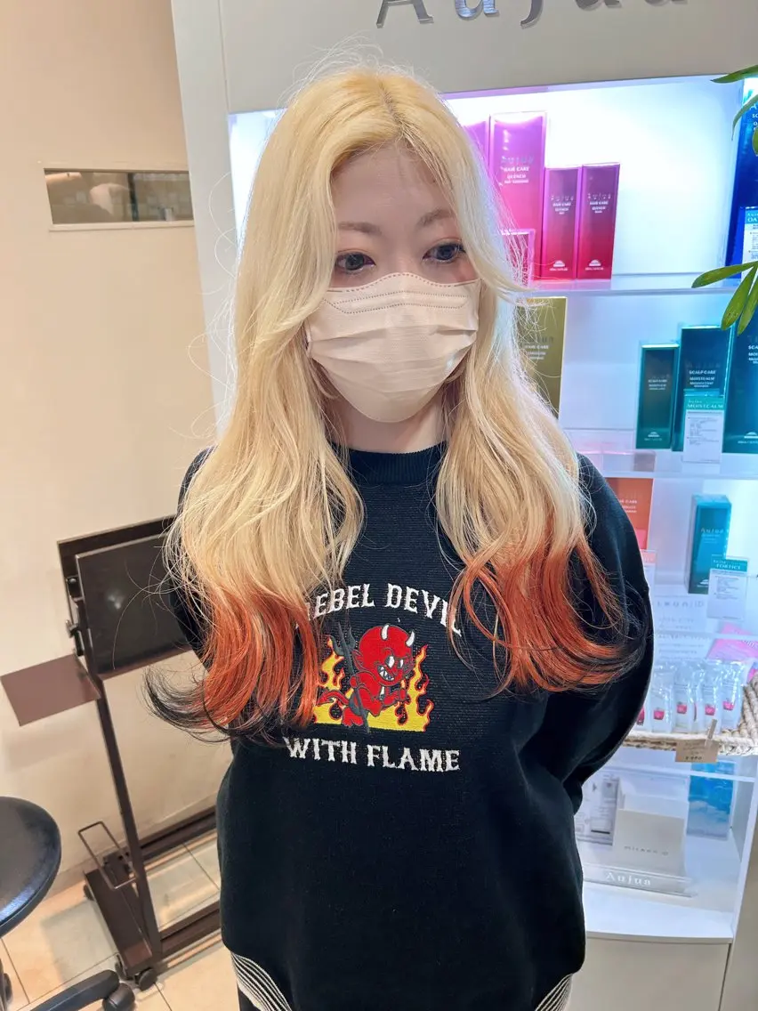 ロング カラー ヘアカラー トリートメント 甲斐 司のヘアスタイル