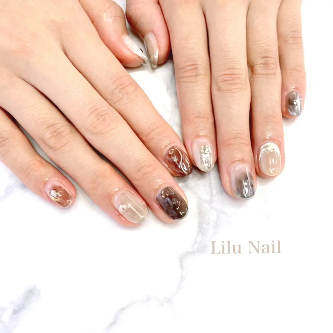 ネイル ニュアンスネイル モチの良さ◉ フィルインネイル♡のネイルデザイン