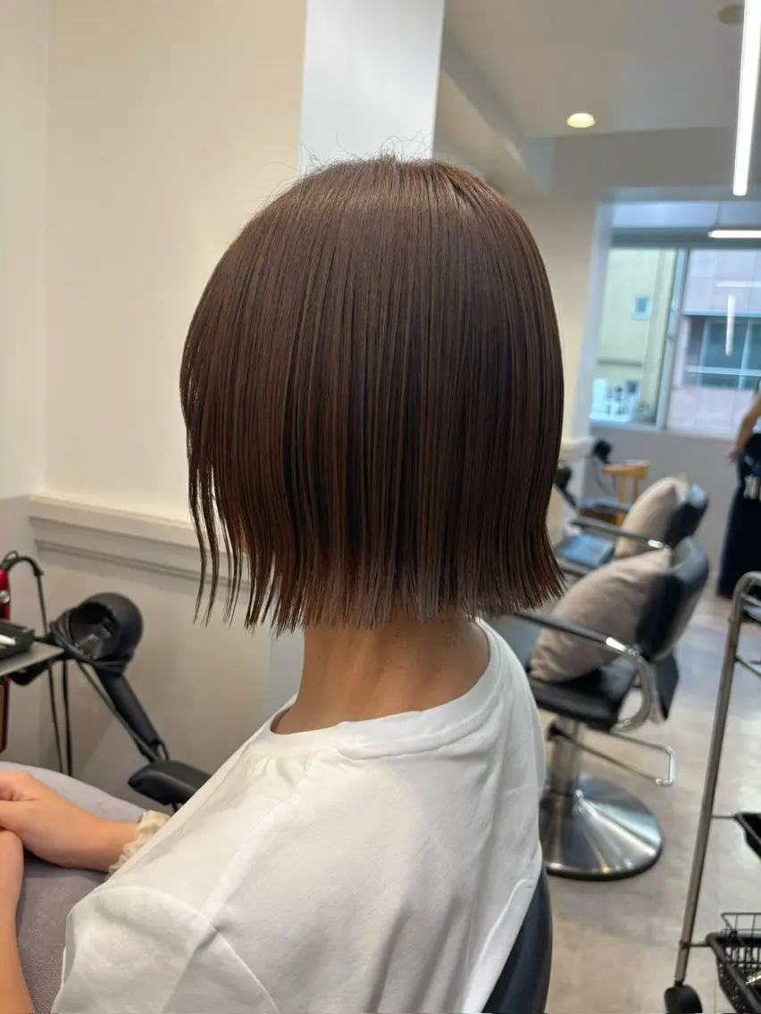 ミディアム カット ヘアカラー トリートメント 🎀クロスパーマ/ ボブ🎀MOMONAのヘアスタイル