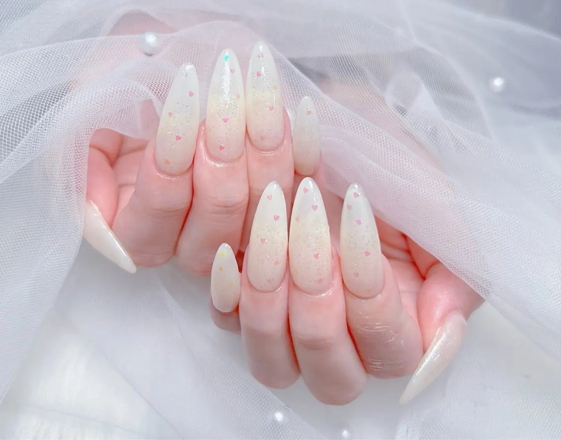 ネイル アートネイル オーロラネイル チークネイル 長さ出し フットネイル Miya _nailのネイルデザイン