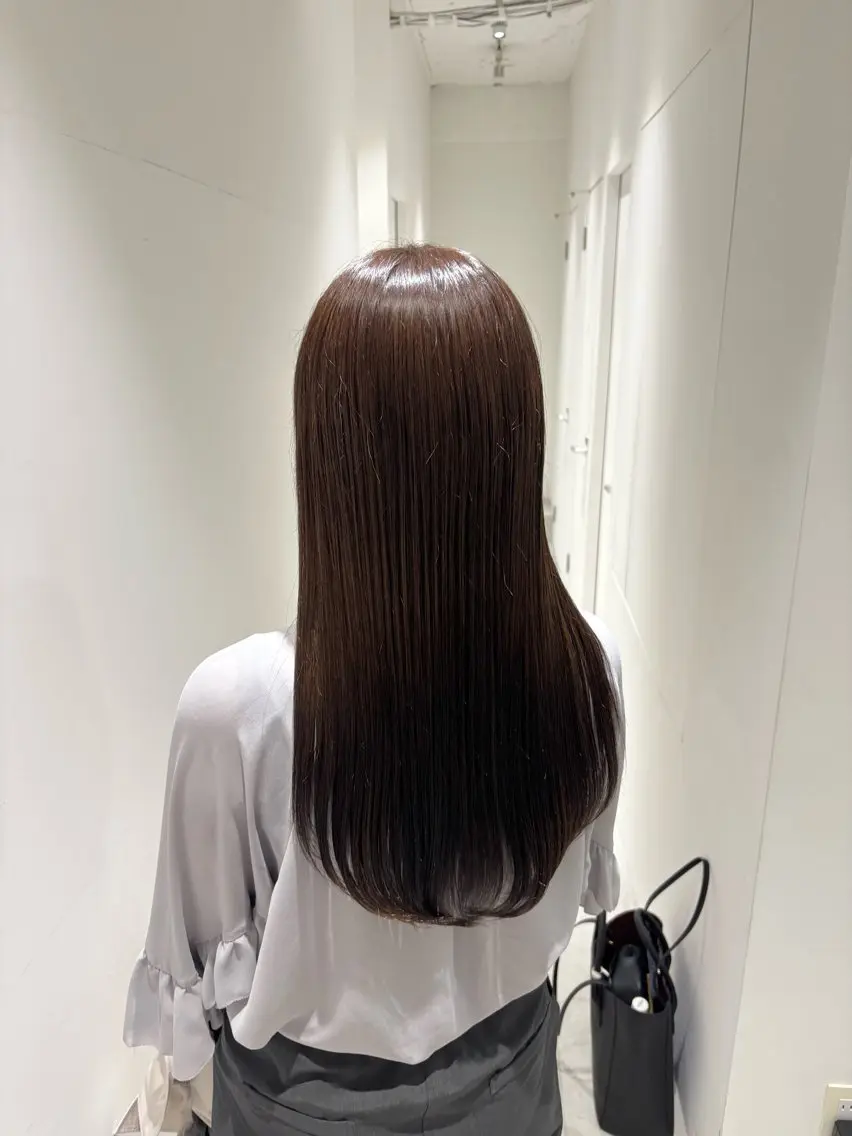 ロング カラー ヘアカラー トリートメント ヘッドスパ 透明感/ベージュ/ yuna.のヘアスタイル