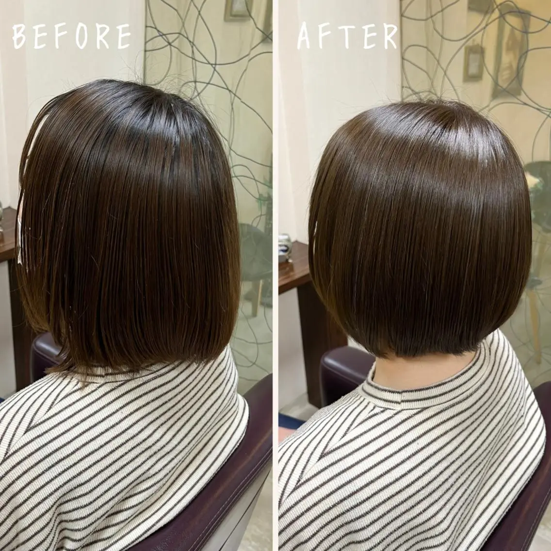 ミディアム アッシュ ボブ カット ヘアカラー トリートメント 澤崎 希望のヘアスタイル