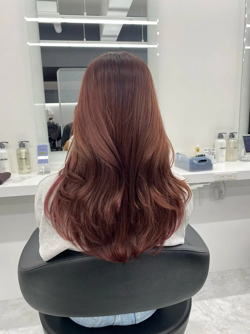 ロング カラー ヘアカラー トリートメント 💖似合わせカラー レイヤー💖縮毛矯正のヘアスタイル