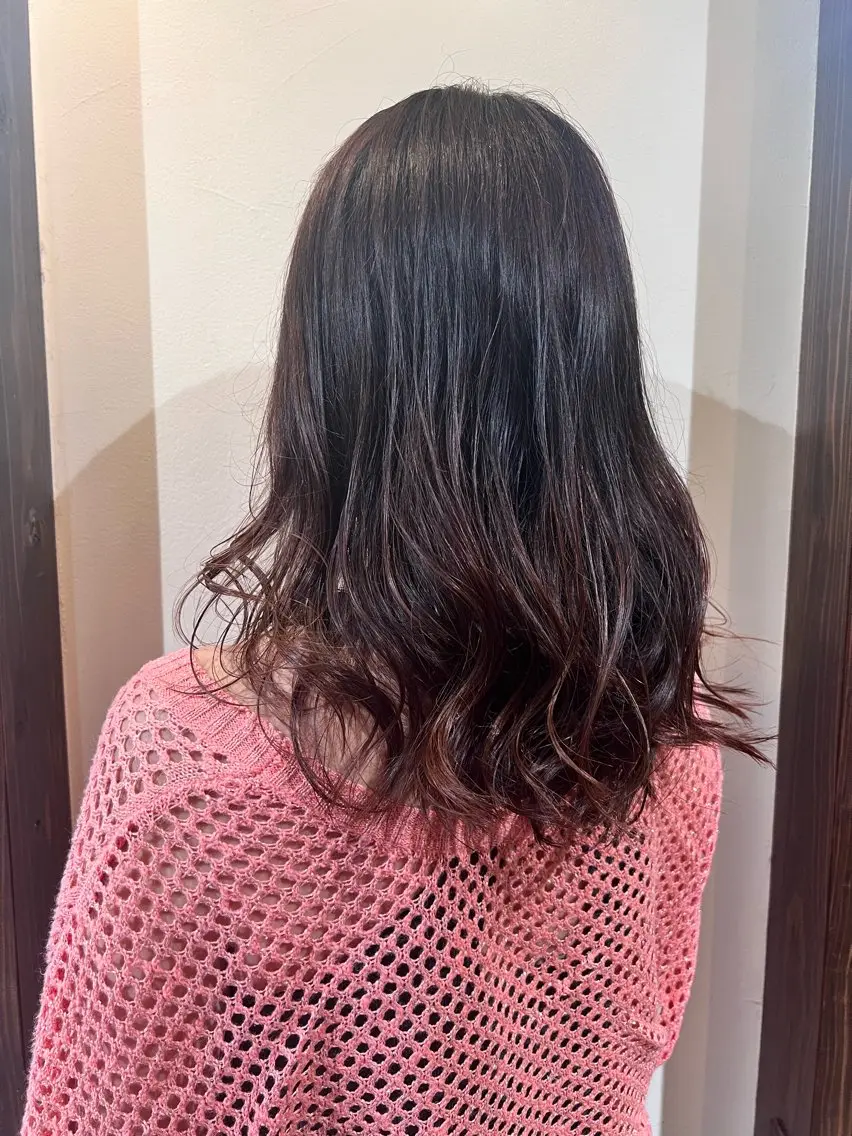 セミロング カラー ヘアアレンジ まゆ/髪質改善 ストレート/スパ🫧のヘアスタイル