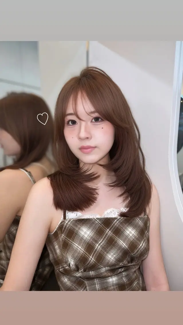 ミディアム レイヤーカット カット ヘアカラー トリートメント 韓国トレンド💓‪ 阿部あんじゅのヘアスタイル