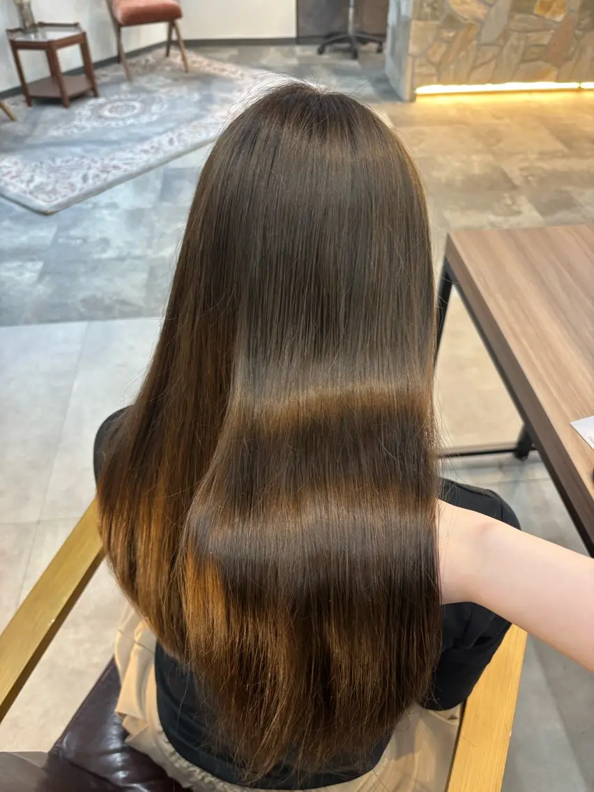 ロング カット ヘアカラー トリートメント レイヤー✂︎ぷつボブ 艶カラー🤍noaのヘアスタイル