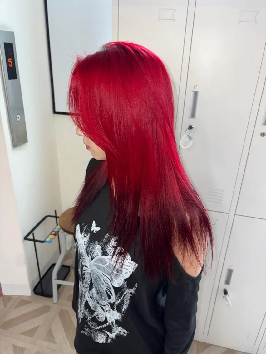 ロング カラー デザインカラー ヘアカラー もり まりものヘアスタイル