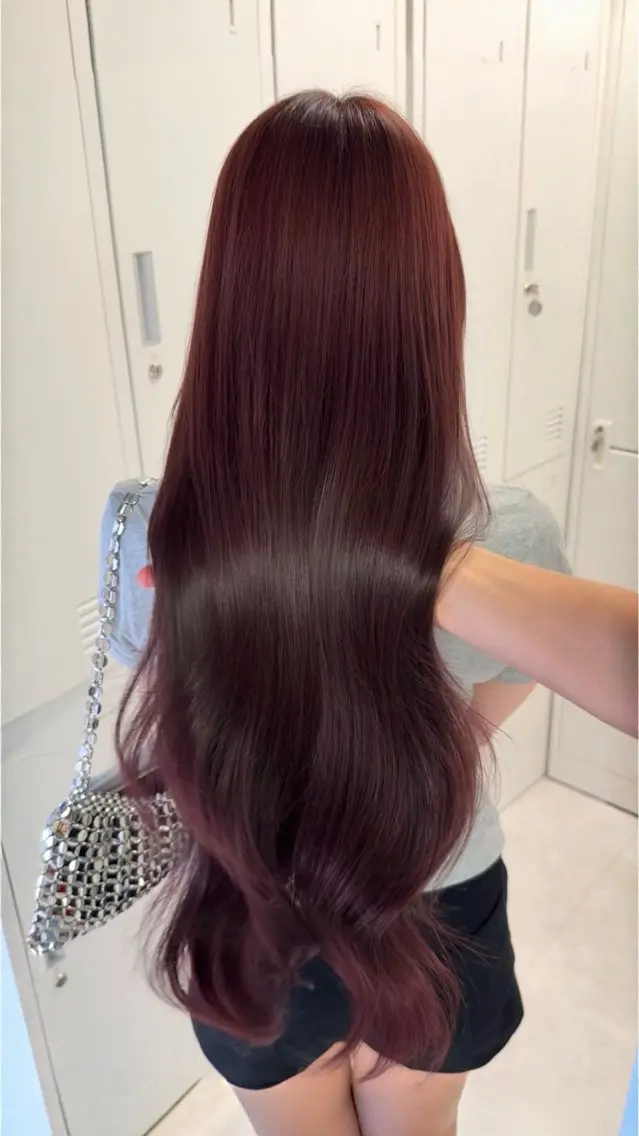 ロング カラー ボルドーカラー ブラウンカラー ヘアカラー 心斎橋/ヘアカラー あきらのヘアスタイル