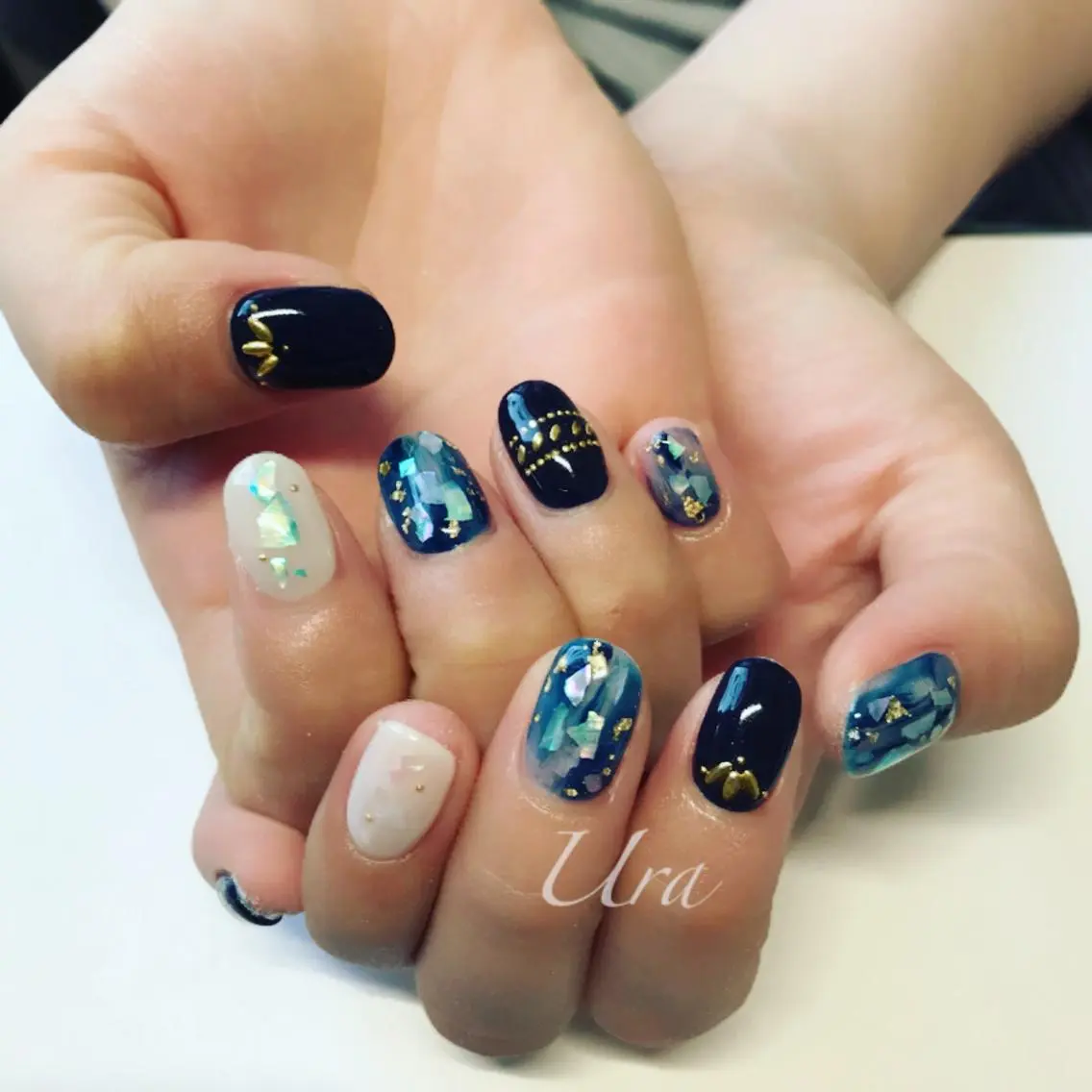 ネイル ネイビー UrakoNail 《nail》のネイルデザイン