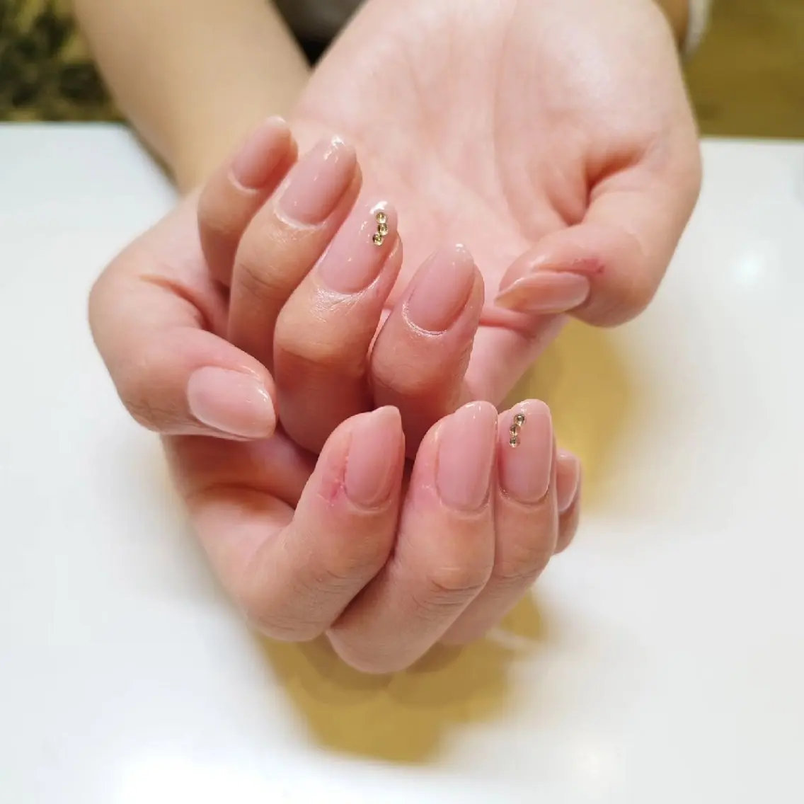 ネイル ピンク ストーンネイル YOCO ネイルのネイルデザイン