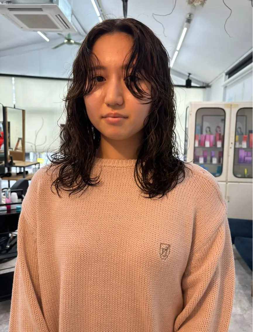 ミディアム パーマ hirose hitomiのヘアスタイル