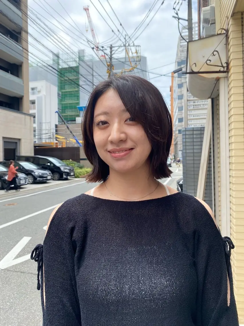 ミディアム ボブ カット ヘアカラー ソノダ リコのヘアスタイル