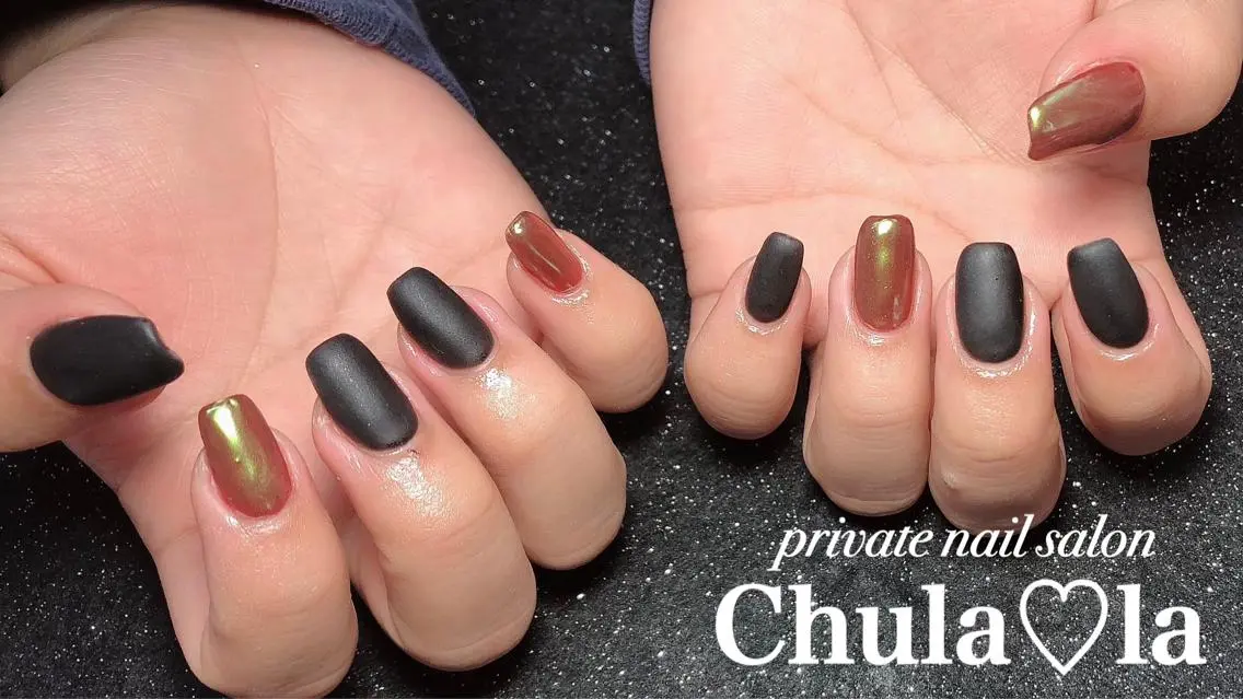ネイル オーロラネイル マットネイル ハンドネイル Chula♡la 豊見城市高安のネイルデザイン
