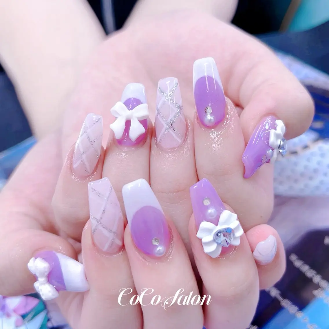 ネイル 長さ出し ジェルネイル ハート ラメ(グリッター) パラジェル ハンドネイル CoCoSalon ネイル/まつ毛予約のネイルデザイン