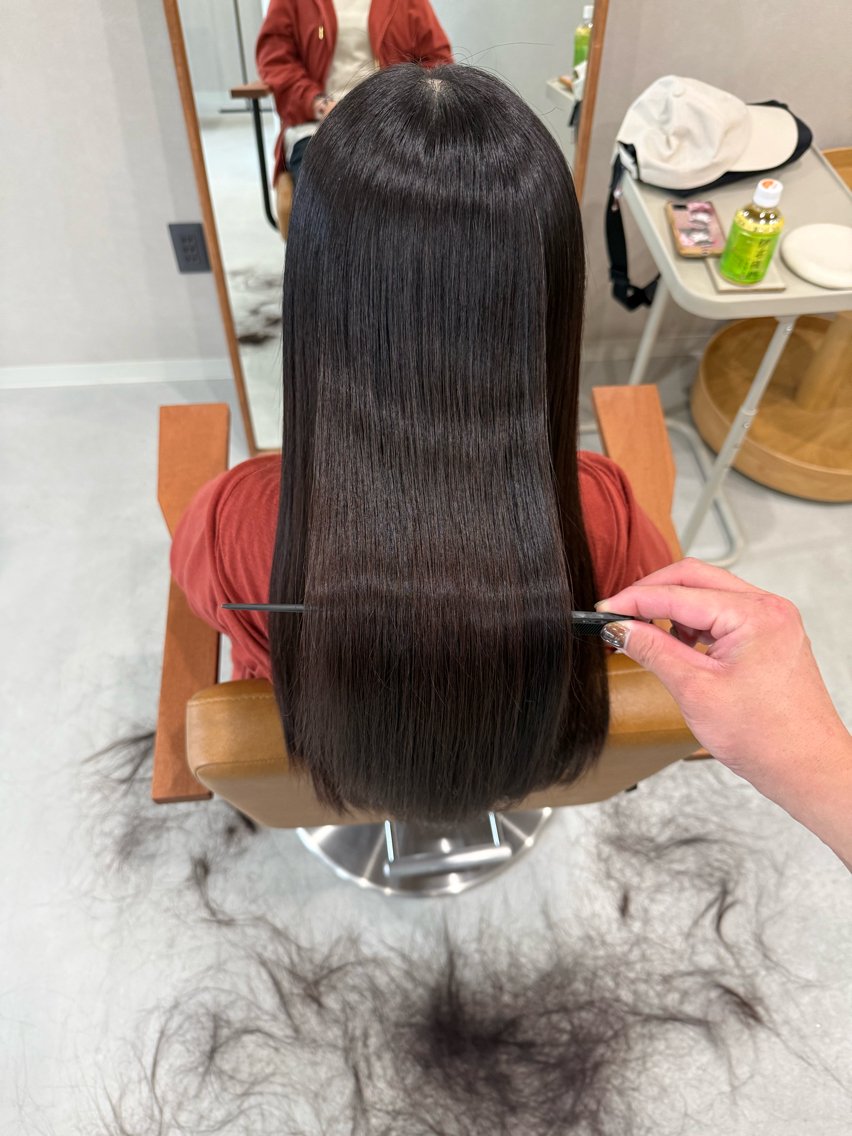 ロング パーマ カット 縮毛矯正 トリートメント 中村 研介のヘアスタイル