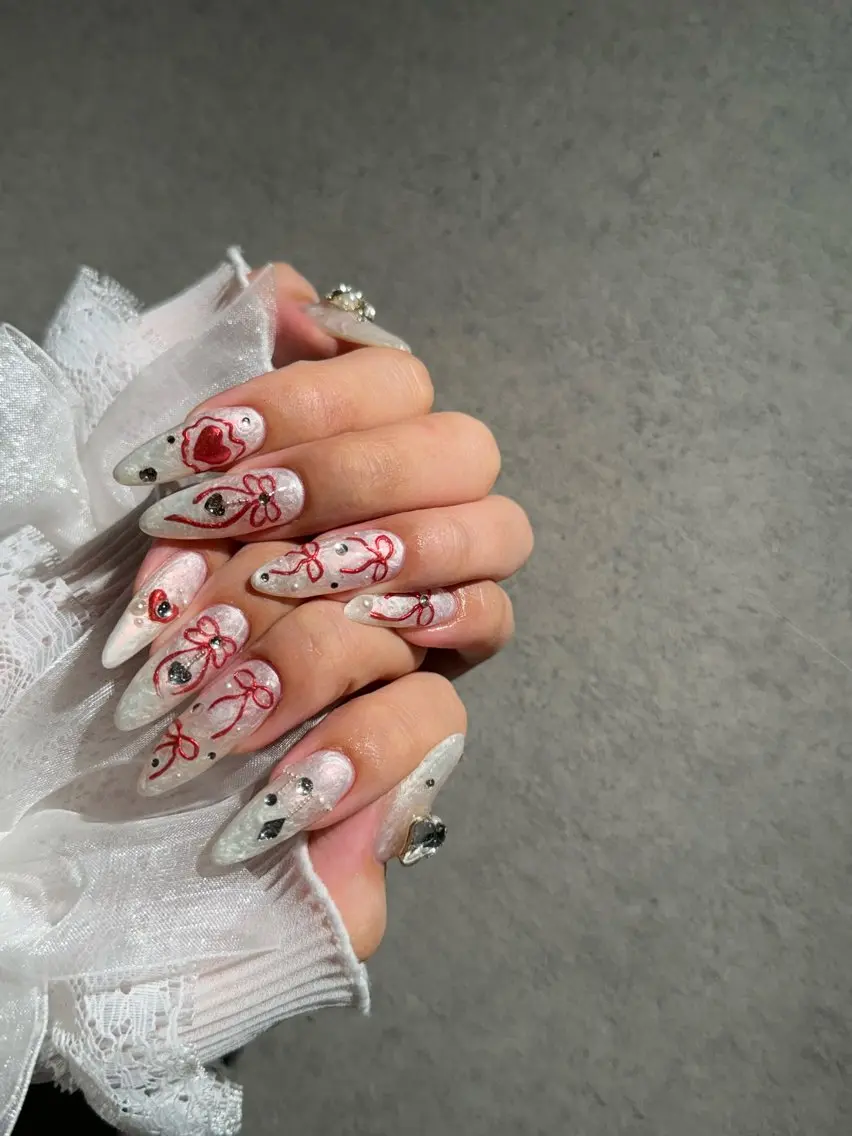 ネイル I-nailロング /ワンホン/キラキラのネイルデザイン