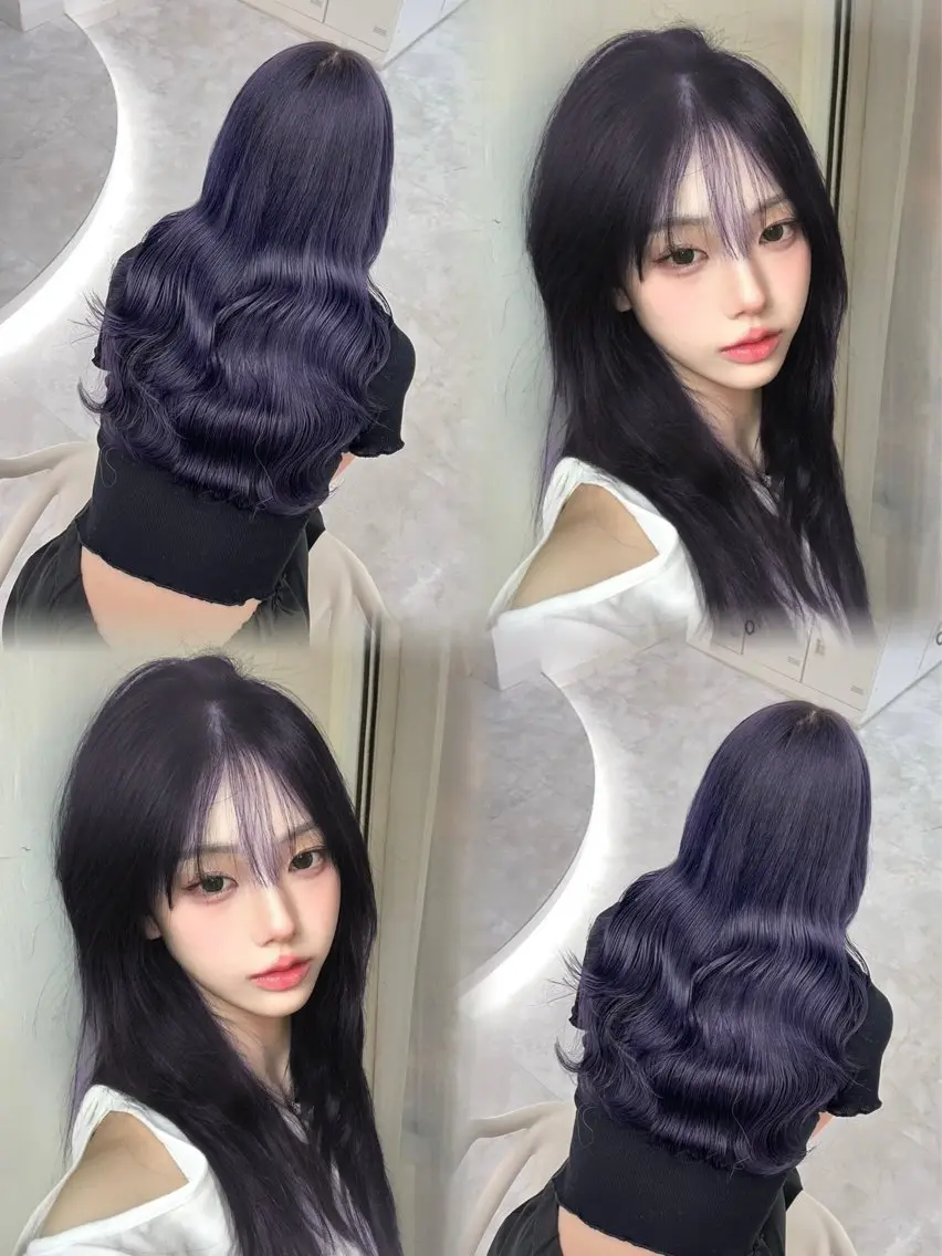ロング ヘアカラー トリートメント 縮毛矯正/ブリーチな しラベンダー/心優のヘアスタイル
