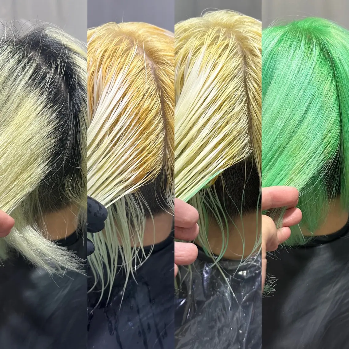 ミディアム カラー ブリーチ ケアブリーチ ハイトーンカラー ミント 🌈派手髪エクステ ブレイズ🌈ひろとのヘアスタイル