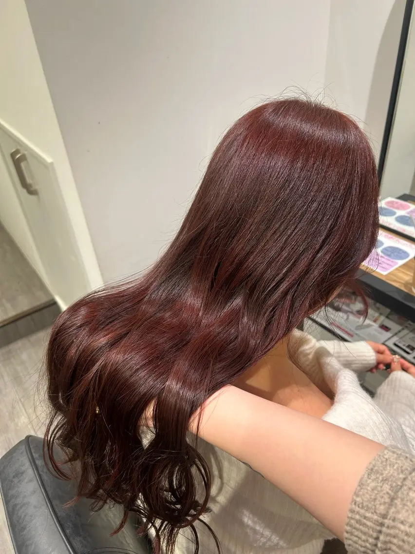 ロング カラー ヘアアレンジ ブラウンカラー ピンクカラー ピンクブラウン ヘアカラー トリートメント cocotte 💟草間紫音💟のヘアスタイル