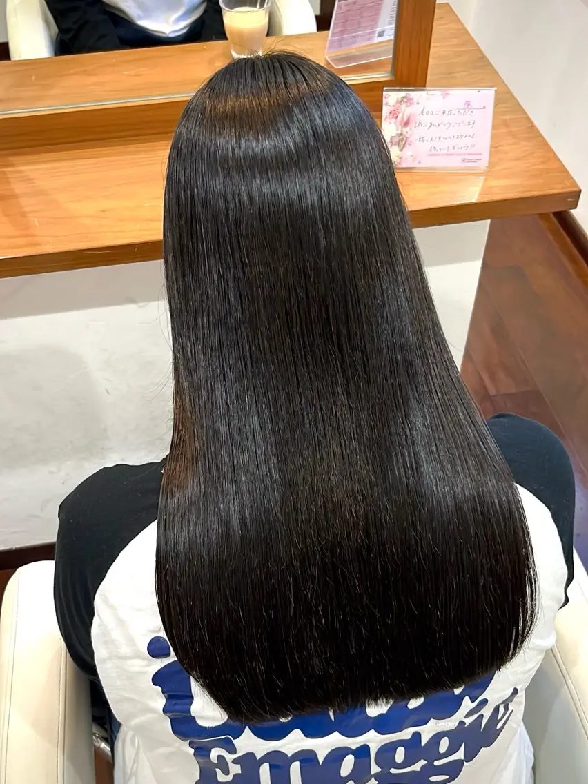 ロング 髪質改善 カット 縮毛矯正 トリートメント 今在家 玲【艶髪スト レート/メンズ】のヘアスタイル