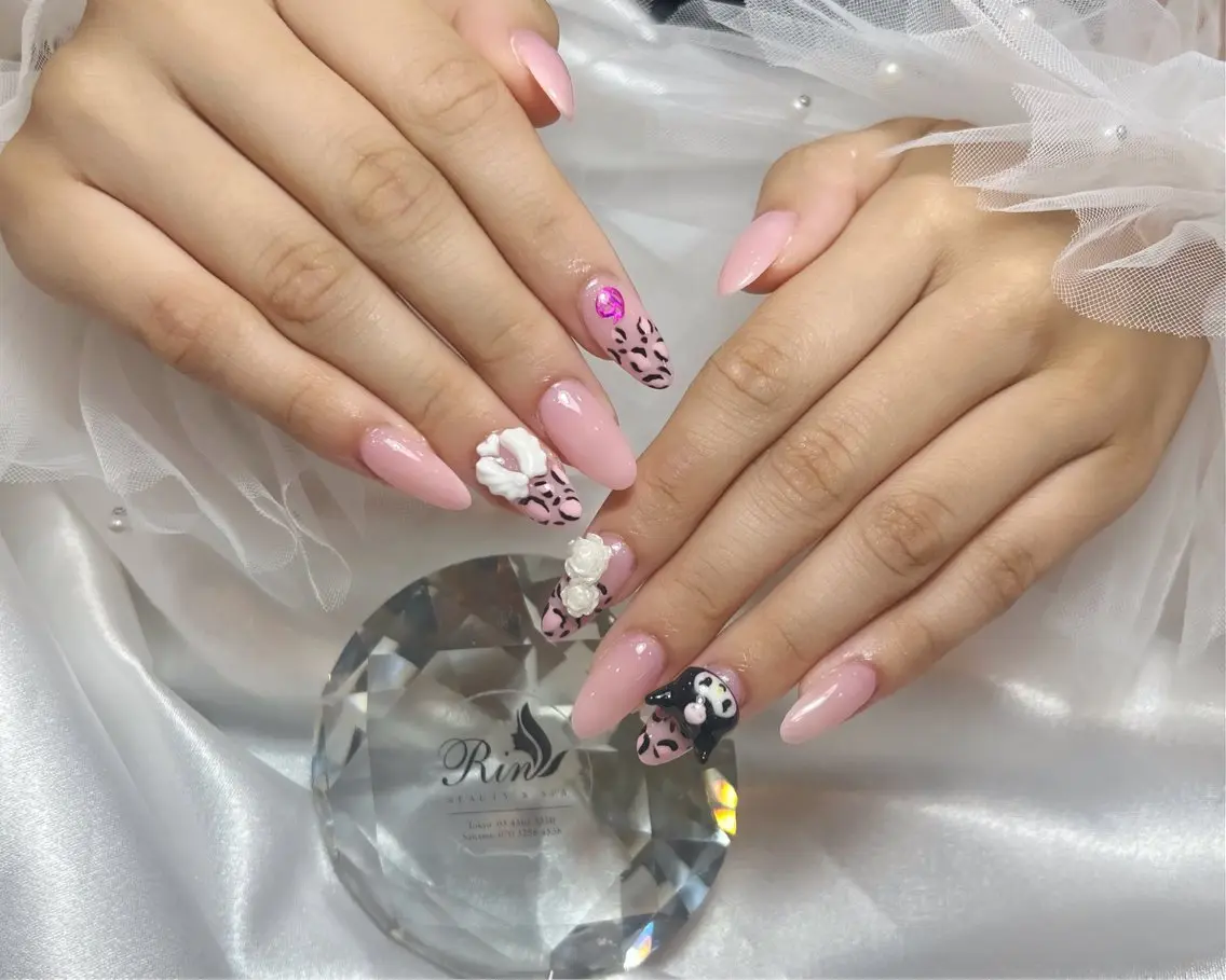 ネイル クリアネイル ドット フットネイル ジェルネイル グリーン ハンドネイル Rin Nail 新大久保店のネイルデザイン