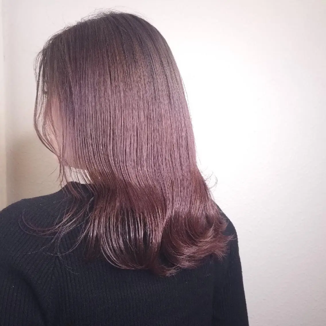 ミディアム カラー ヘアアレンジ ブリーチ ピンクカラー バイオレットカラー カット ヘアカラー 竹内啓太 ボブのヘアスタイル