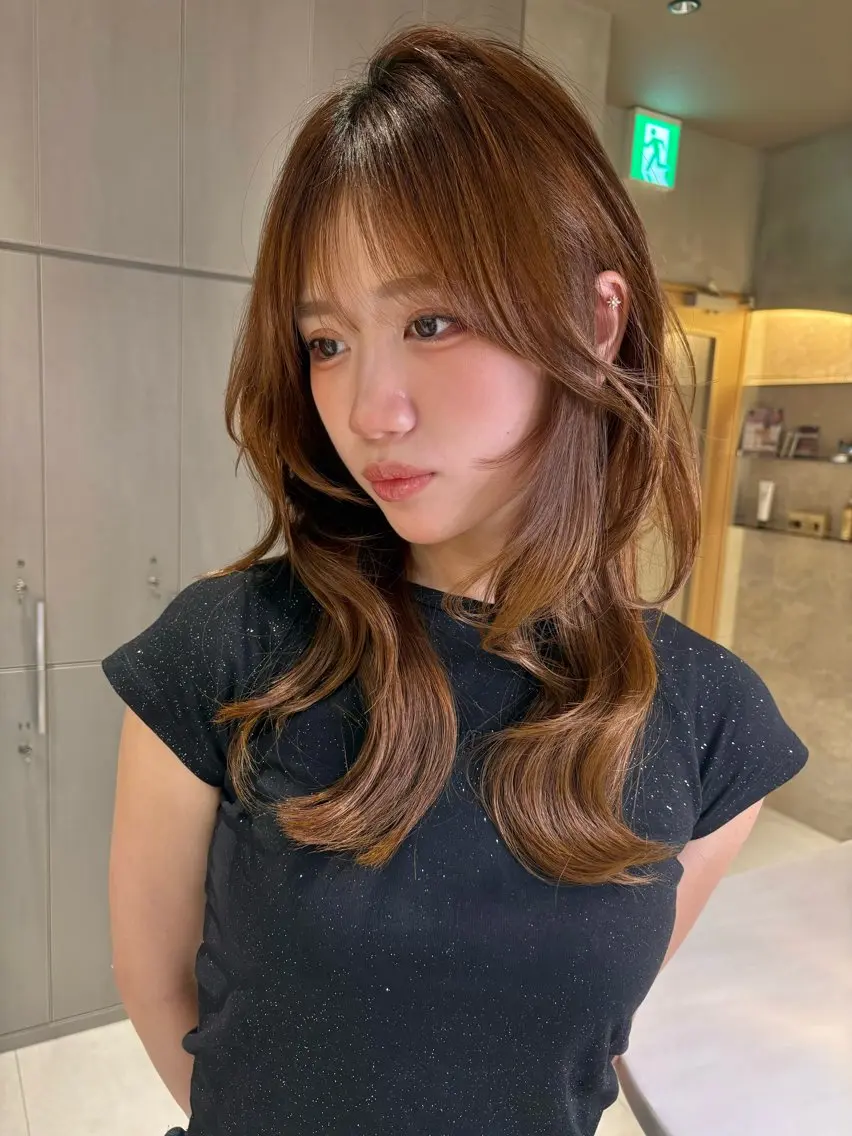 ロング カット ヘアカラー トリートメント 仙台Ｉ韓国レイヤー Ｉ髪質改善Ｉ伊藤拓海のヘアスタイル