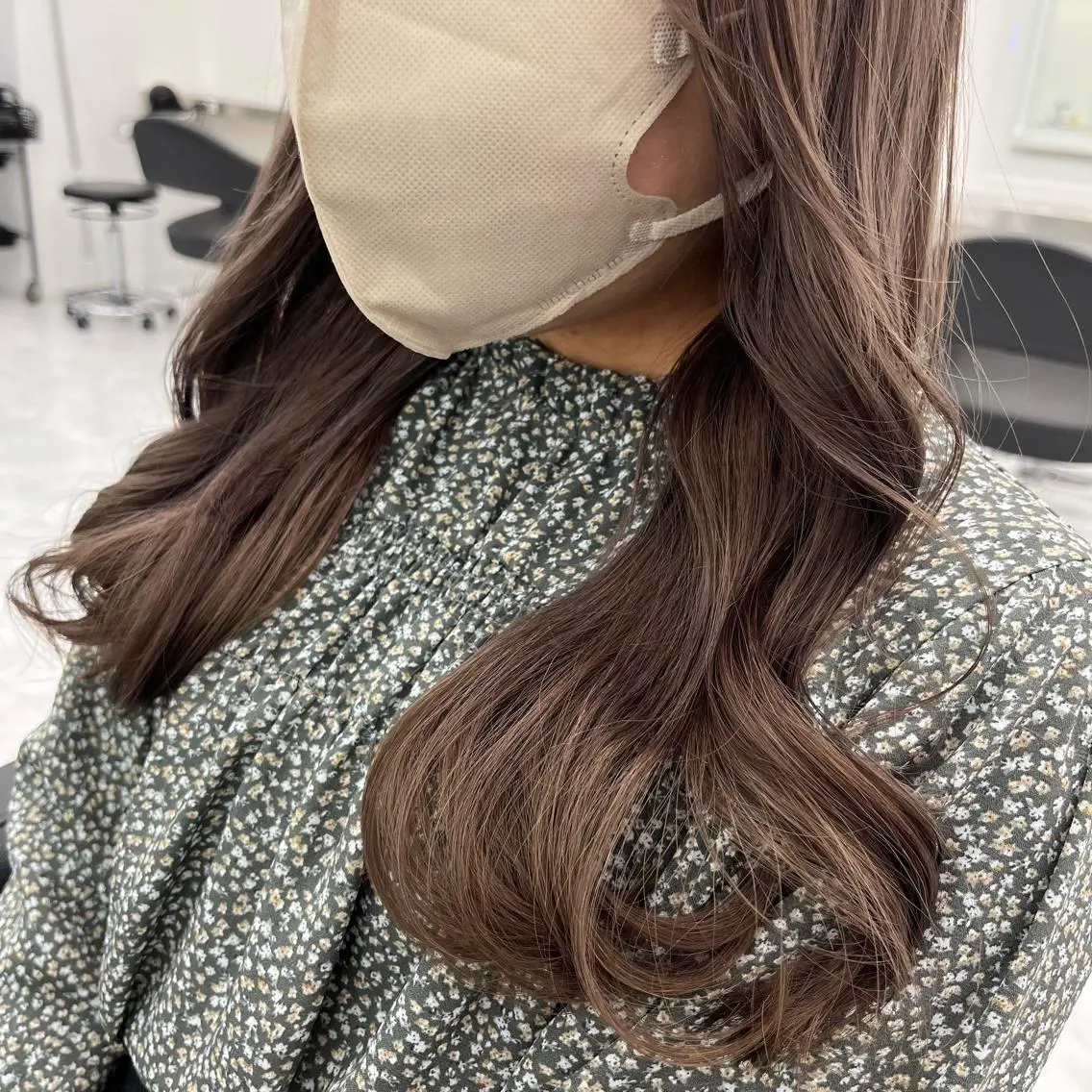ロング ヘアカラー トリートメント ヘッドスパ ヘアセット 🍒韓国暖色ヘア NO.1🍒🪽のヘアスタイル