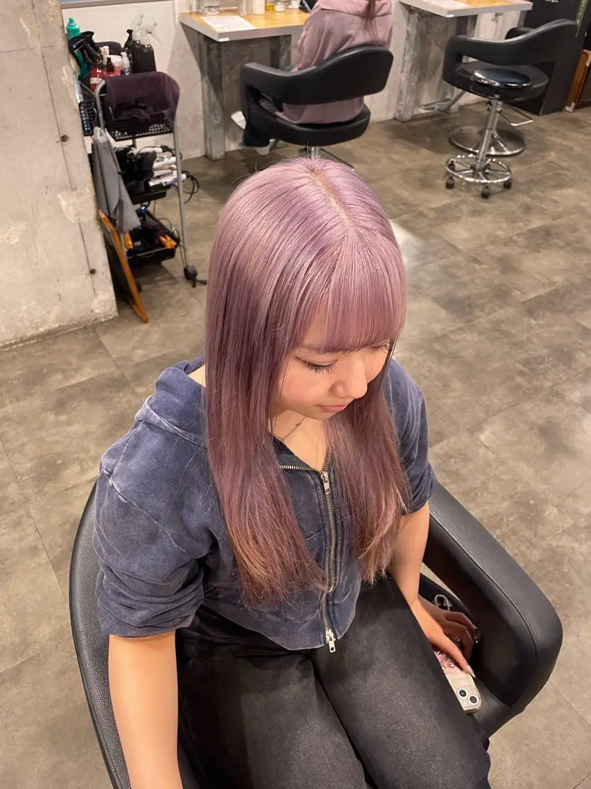 ロング カラー ヘアカラー ハイトーン 横浜💞ミオのヘアスタイル